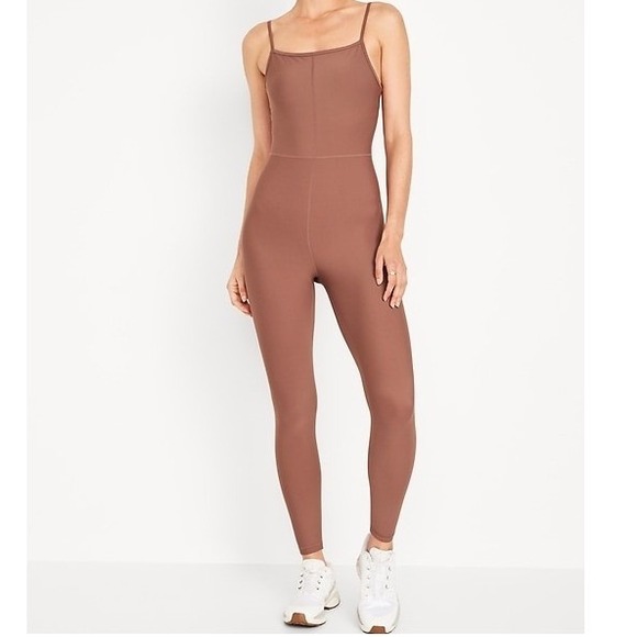 Old Navy Pants - Old Navy Active Powersoft 7/8 Go-Dry Cami Bodysuit‎ Jumpsuit Brown Large Womens